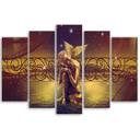 5 stykke lærredstryk Buddha Abstrakt Zen Brown