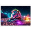 Canvas print neon løve natur abstraktion