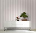 Stribet tapet, non-woven vægbeklædning Novamur Yvi hvid, beige