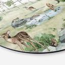 Tableau sur alu-Dibond rond Kikki Belle - Forêt de cerfs