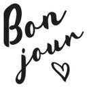 Spejlklistermærke bon jour + hjerte