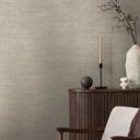 Tekstureret tapet taupe grey - Ikke-vævet tapet med fine linjer - moderne tapet til at sætte på væggen