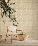 Non-woven tapet i 3D vævet trælook beige 3D look