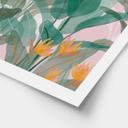 Póster de ilustración botánica en verde y rosa - Goed Blauw