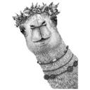 Wallsticker lama-hoved - Korenkova