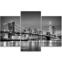 3 stykke lærredstryk, New York City Brooklyn Bridge