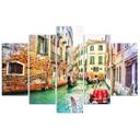 5 stykke lærredstryk, Venedig City, Italien