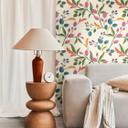 Tapet med mønster blomster pink orange blå - legesygt blomsterlook - Ikke-vævet tapet