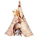 Sticker mural Kvilis - Animaux dans un tipi