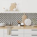 Azulejos Adhesivos Adornos geométricos en negro-beige - Treechild - lote de 12