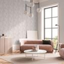 Geometrisk tapet trælook beige creme - Ikke-vævet tapet med struktur