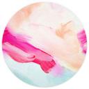Tapet cirkel Penselstrøg i pink og turkis - Haniff - vliesetapet/selvklæbende non-woven tapet