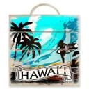 Cuadro de madera Hawaii - Estilo cómic - 40x41,5 cm