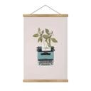 Póster de tela Frida Floral Studio - Máquina de escribir botánica