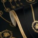 Versace ikke-vævet tapet I Love Baroque Medusa Circles Black Gold luksuriøst
