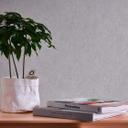 Papel pintado no tejido liso gris plata - papel pintado unicolor metalizado brillante - papel pintado efecto escayola