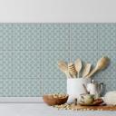 Azulejos Adhesivos Boho - espiga simple - azul-verde crema - lote de 12