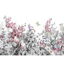 lyserød og grå non-woven tapet Designwalls FlowerPainting sommerfugl natur