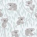 Papel pintado Koala azul claro gris - papel pintado infantil con koalas y ramas