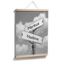 Póster texto personalizado - placa de calle blanco y negro