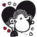 Muursticker - Sheepworld - Schaap in Hart