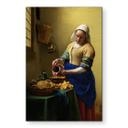 Geborsteld Alu-Dibond met goud-, zilver- & kopereffect - Het Melkmeisje - Vermeer