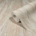 Papel pintado no tejido con aspecto de yeso beige brillante y de textura gruesa