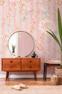 tapet blomster pink beige - non-woven tapet blomster planter Livingwalls - mat og glat