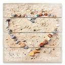 Cuadro de madera playa del amor - 40x41,5 cm