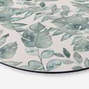 Billede Jungle Leaves Watercolour Cream - Bloomery Decor - rund – print på aluminium (Alu-Dibond)