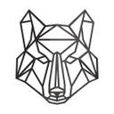 Origami lobo acrílico decoración