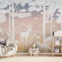 Fredfyldt skov med hjorte og ræve Fototapet - Ombre - Kikki Belle