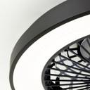 Deckenleuchte Levin, schwarz, 13,7 x 48,5 cm, Deckenventilator mit LED