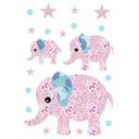 Wallsticker - Mønsterelefant, pink (sæt med 3)