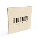Cuadro de madera Barcode Live - Cuadrado