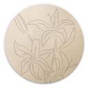 Cuadro de madera 1X Estudio - Line Art Floral - Flores Minimalistas - Redondo
