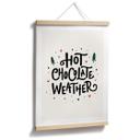 Póster con eslogan de invierno - Chocolate caliente para Navidad - Soley