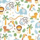 Tropisk jungletapet i farverigt og hvidt til børneværelset Made in Germany Little Love