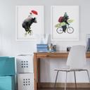 Póster con oso surfista