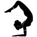 Wallsticker yoga skorpion silhuet ensfarvet