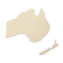 Decoración en madera chopo - Mapa Australia - Nueva Zelanda