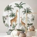 Fototapet - Rundt Kikki Belle - Girafferne - vliesetapet/selvklæbende non-woven tapet