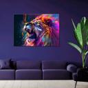 Lærred Print Lion Roar Neon Abstraktion