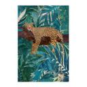 Tekstil plakat leopard i smaragdgrøn jungle - Manovski