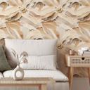 Tapet med mønster Store, beigefarvede blomster | Blomsterdesign - Treechild