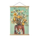 Póster de tela - Mujer con flores de verano en la cabeza