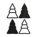 Decoración navideña - Decoración acrílica colgante árbol de Navidad (4 piezas) - 8x10 cm c/u