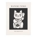 Póster en blanco y negro Maneki Neko - El gato de la suerte - KsanaKalpa