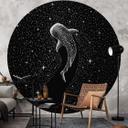 Fotomural de dormitorio - Tiburón ballena en el océano de estrellas - Cakir - Redondo - Papel pintad