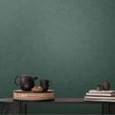 mørkegrønt ensfarvet tekstureret tapet - moderne ensfarvet grønt non-woven tapet